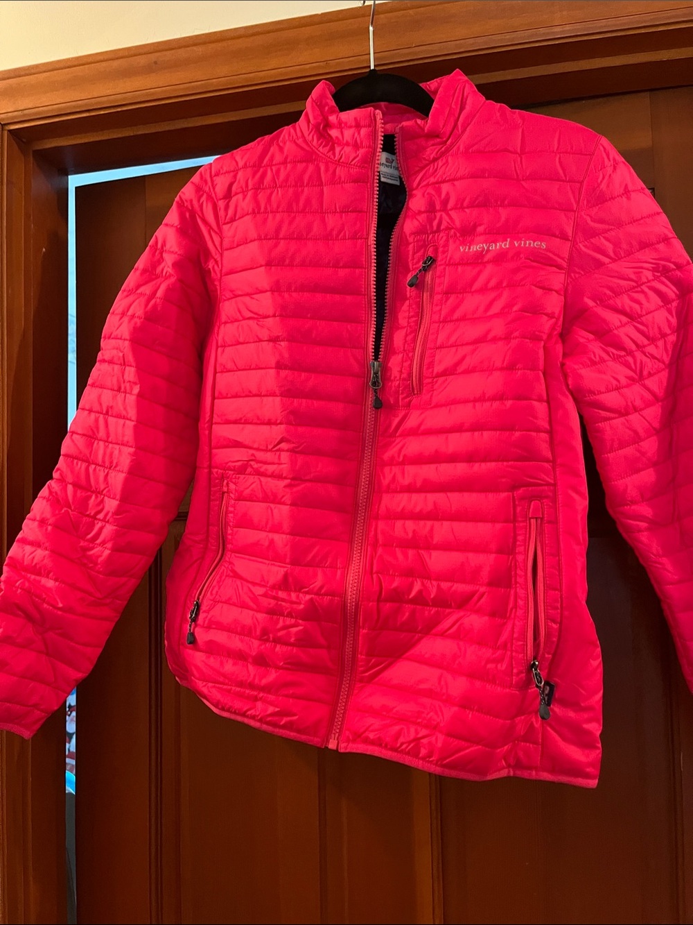 Vineyard Vines Womens Bright Pink Quilted Puffer Jacket